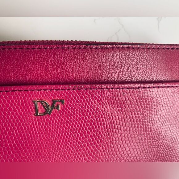 Diane Von Furstenberg Dark Pink Zip Around Wallet - Picture 7 of 13